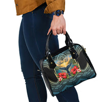 Personalized Masefau American Samoa Whale Shoulder Handbag Polynesian Tribal Pattern Tropical Hibiscus TS04 - Polynesian Pride