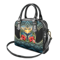Personalized Masefau American Samoa Whale Shoulder Handbag Polynesian Tribal Pattern Tropical Hibiscus TS04 - Polynesian Pride