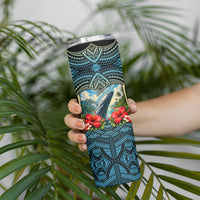 Personalized Masefau American Samoa Whale Skinny Tumbler Polynesian Tribal Pattern Tropical Hibiscus TS04 - Polynesian Pride
