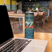 Personalized Masefau American Samoa Whale Skinny Tumbler Polynesian Tribal Pattern Tropical Hibiscus TS04 - Polynesian Pride
