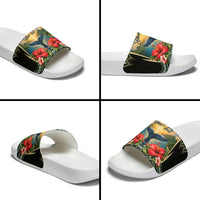 Personalized Masefau American Samoa Whale Slide Sandals Polynesian Tribal Pattern Tropical Hibiscus TS04 - Polynesian Pride
