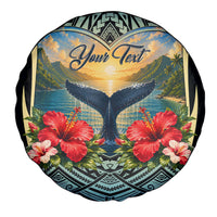 Personalized Masefau American Samoa Whale Spare Tire Cover Polynesian Tribal Pattern Tropical Hibiscus TS04 - Polynesian Pride