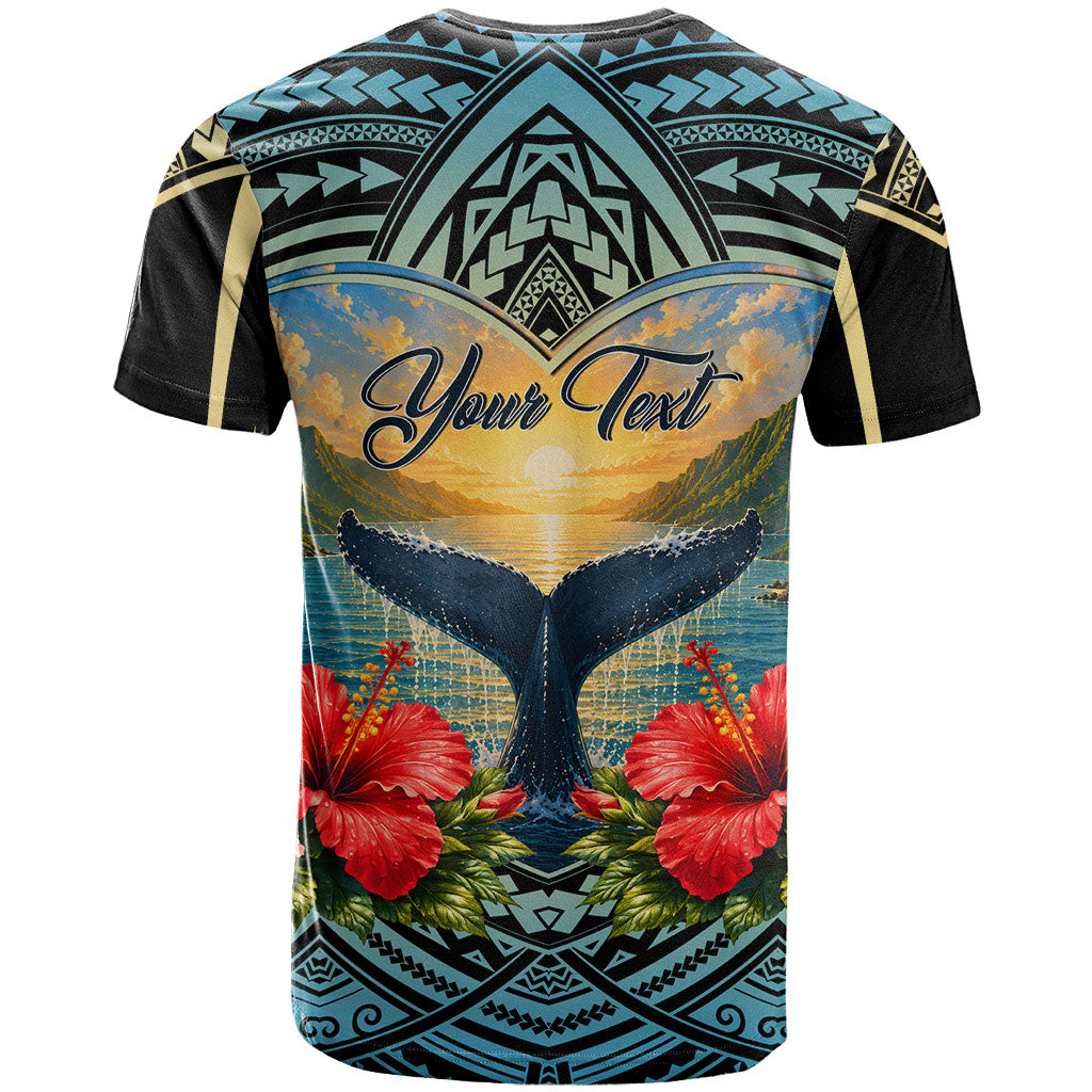 Personalized Masefau American Samoa Whale T Shirt Polynesian Tribal Pattern Tropical Hibiscus TS04 - Polynesian Pride