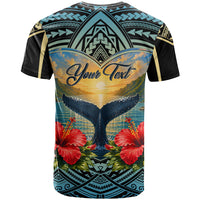 Personalized Masefau American Samoa Whale T Shirt Polynesian Tribal Pattern Tropical Hibiscus TS04 - Polynesian Pride
