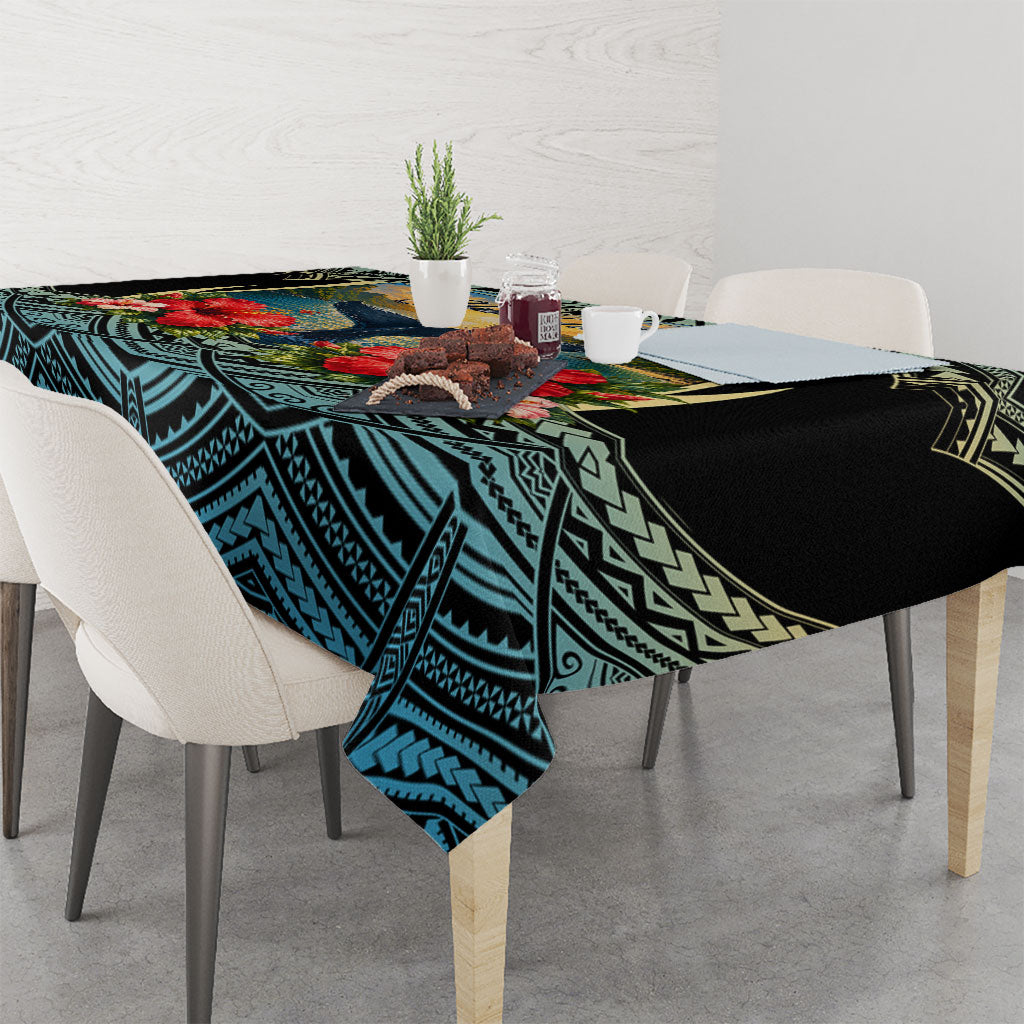 Personalized Masefau American Samoa Whale Tablecloth Polynesian Tribal Pattern Tropical Hibiscus TS04 - Polynesian Pride