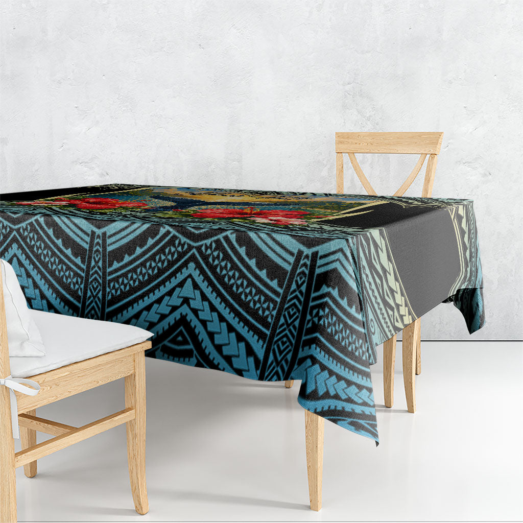 Personalized Masefau American Samoa Whale Tablecloth Polynesian Tribal Pattern Tropical Hibiscus TS04 - Polynesian Pride