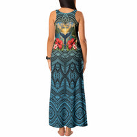 Personalized Masefau American Samoa Whale Tank Maxi Dress Polynesian Tribal Pattern Tropical Hibiscus TS04 - Polynesian Pride