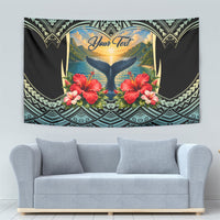 Personalized Masefau American Samoa Whale Tapestry Polynesian Tribal Pattern Tropical Hibiscus TS04 - Polynesian Pride