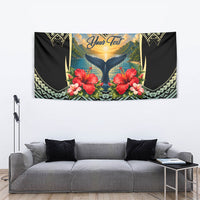 Personalized Masefau American Samoa Whale Tapestry Polynesian Tribal Pattern Tropical Hibiscus TS04 - Polynesian Pride