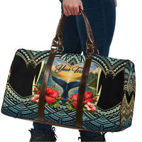 Personalized Masefau American Samoa Whale Travel Bag Polynesian Tribal Pattern Tropical Hibiscus TS04 - Polynesian Pride