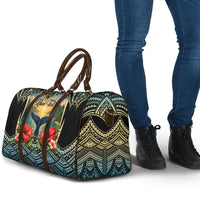Personalized Masefau American Samoa Whale Travel Bag Polynesian Tribal Pattern Tropical Hibiscus TS04 - Polynesian Pride