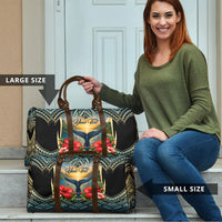 Personalized Masefau American Samoa Whale Travel Bag Polynesian Tribal Pattern Tropical Hibiscus TS04 - Polynesian Pride