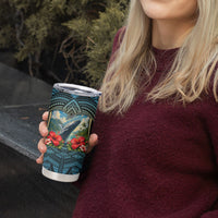 Personalized Masefau American Samoa Whale Tumbler Cup Polynesian Tribal Pattern Tropical Hibiscus TS04 - Polynesian Pride