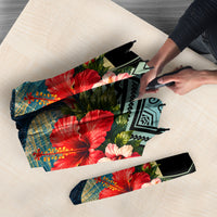 Personalized Masefau American Samoa Whale Umbrella Polynesian Tribal Pattern Tropical Hibiscus TS04 - Polynesian Pride