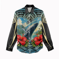 Personalized Masefau American Samoa Whale Women Casual Shirt Polynesian Tribal Pattern Tropical Hibiscus TS04 - Polynesian Pride