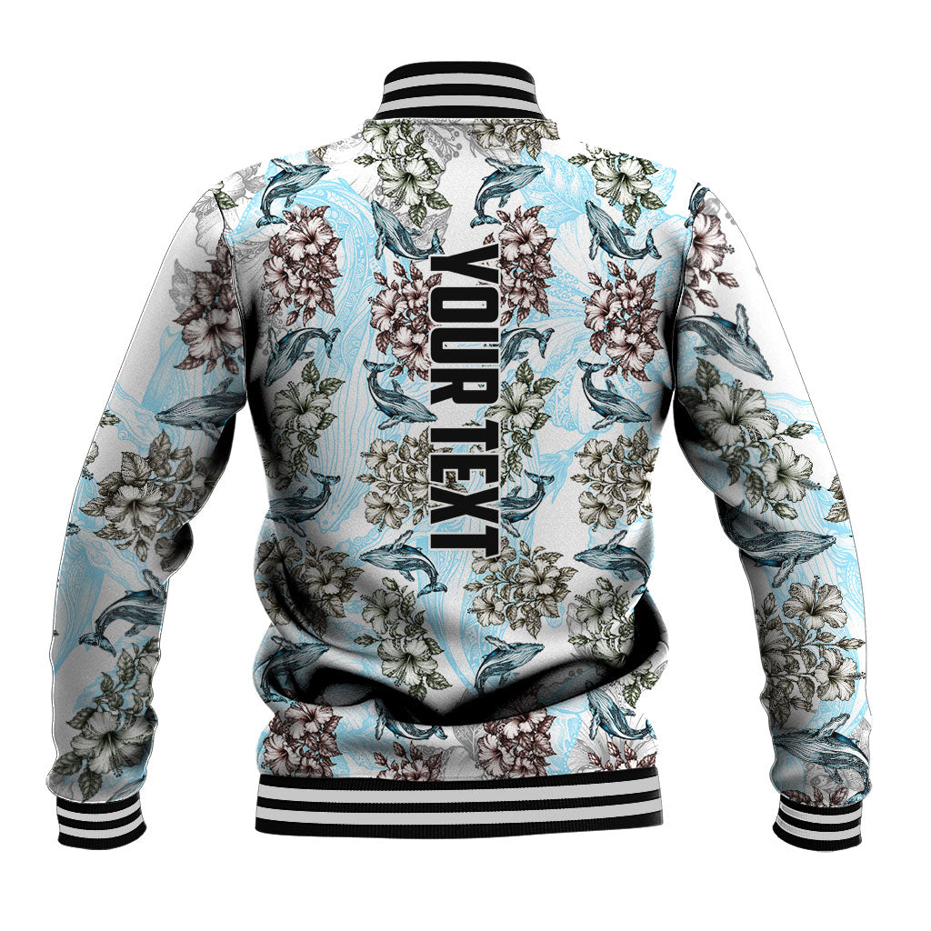 Personalized Masefau American Samoa Baseball Jacket Vintage Whale Hibiscus Ocean Waves TS04 - Polynesian Pride