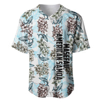 Personalized Masefau American Samoa Baseball Jersey Vintage Whale Hibiscus Ocean Waves TS04 White Blue - Polynesian Pride
