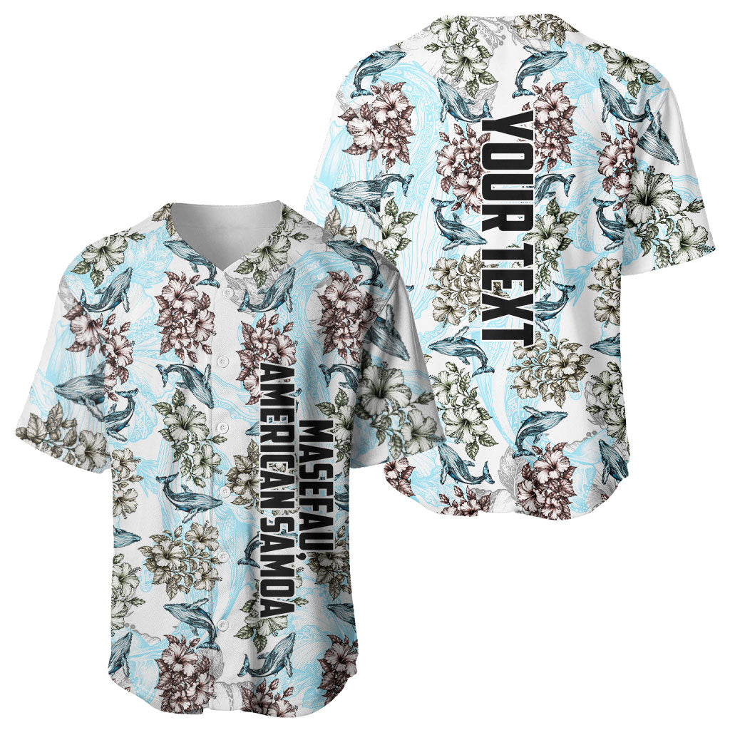 Personalized Masefau American Samoa Baseball Jersey Vintage Whale Hibiscus Ocean Waves TS04 - Polynesian Pride