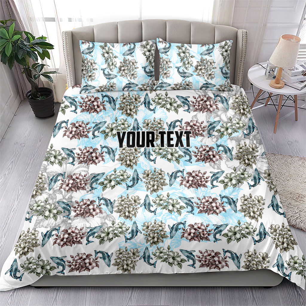 Personalized Masefau American Samoa Bedding Set Vintage Whale Hibiscus Ocean Waves TS04 - Polynesian Pride