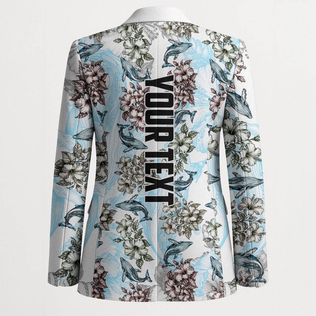 Personalized Masefau American Samoa Blazer Vintage Whale Hibiscus Ocean Waves TS04 - Polynesian Pride
