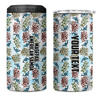 Personalized Masefau American Samoa 4 in 1 Can Cooler Tumbler Vintage Whale Hibiscus Ocean Waves TS04 One Size: 16 oz White Blue - Polynesian Pride