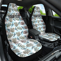 Personalized Masefau American Samoa Car Seat Cover Vintage Whale Hibiscus Ocean Waves TS04 One Size White Blue - Polynesian Pride