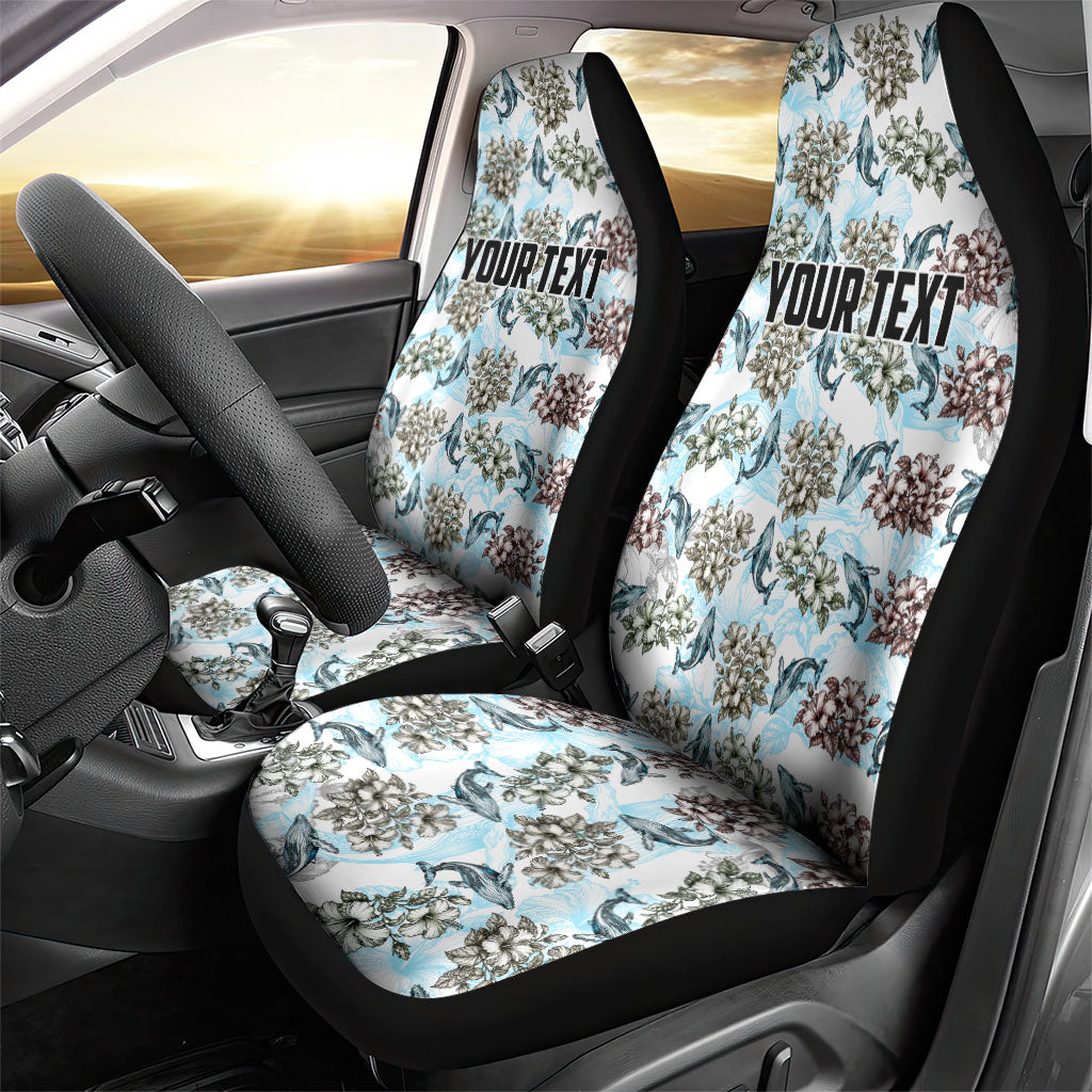 Personalized Masefau American Samoa Car Seat Cover Vintage Whale Hibiscus Ocean Waves TS04 - Polynesian Pride