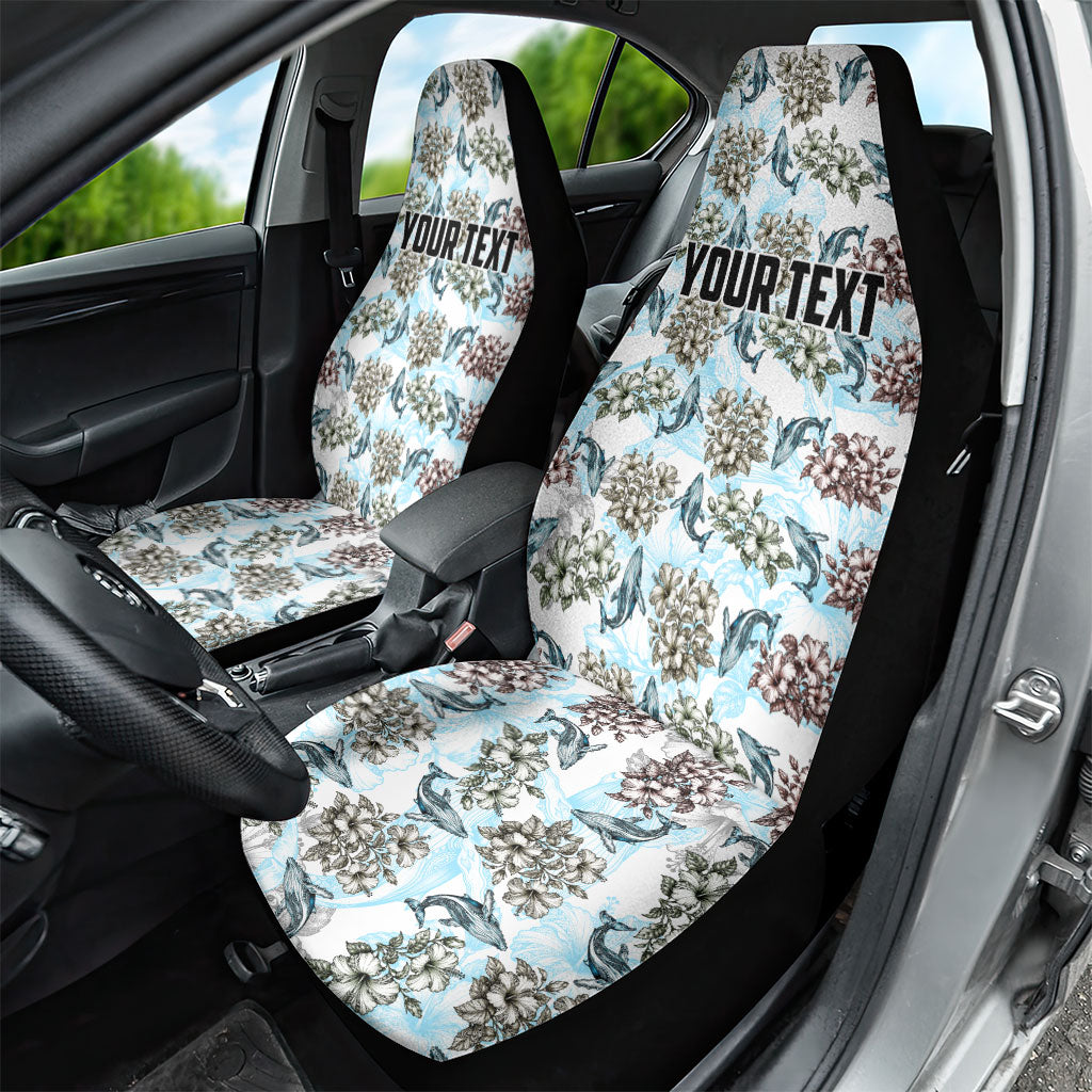Personalized Masefau American Samoa Car Seat Cover Vintage Whale Hibiscus Ocean Waves TS04 - Polynesian Pride