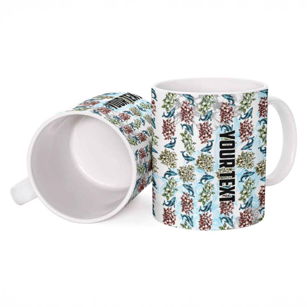 Personalized Masefau American Samoa Ceramic Mug Vintage Whale Hibiscus Ocean Waves TS04 - Polynesian Pride