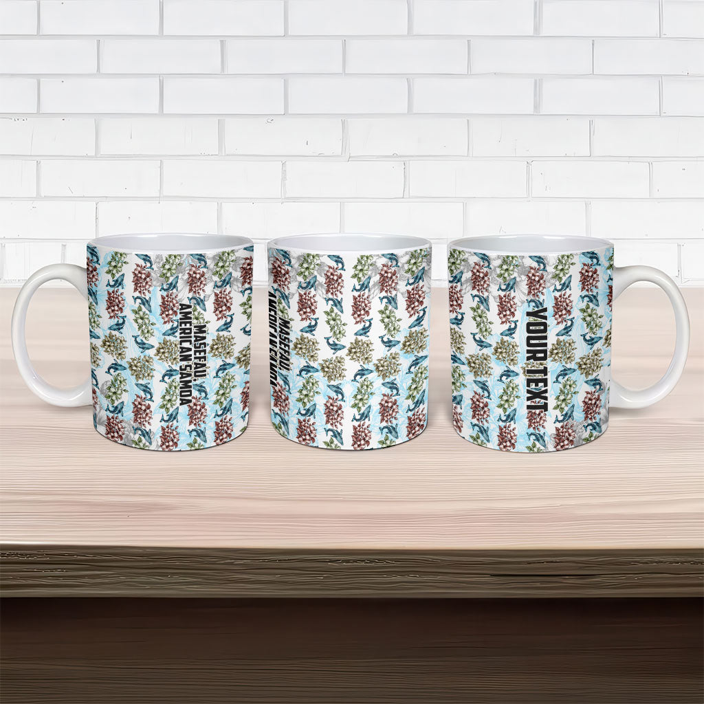 Personalized Masefau American Samoa Ceramic Mug Vintage Whale Hibiscus Ocean Waves TS04 - Polynesian Pride