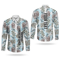Personalized Masefau American Samoa Couples Matching Mermaid Dress and Long Sleeve Button Shirt Vintage Whale Hibiscus Ocean Waves TS04 - Polynesian Pride