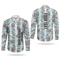 Personalized Masefau American Samoa Couples Matching Off Shoulder Maxi Dress and Long Sleeve Button Shirt Vintage Whale Hibiscus Ocean Waves TS04 - Polynesian Pride