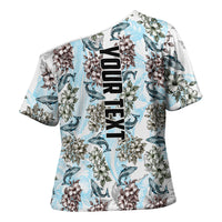 Personalized Masefau American Samoa Cross Shoulder Shirt Vintage Whale Hibiscus Ocean Waves TS04 - Polynesian Pride