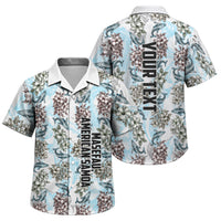 Personalized Masefau American Samoa Family Matching Summer Maxi Dress and Hawaiian Shirt Vintage Whale Hibiscus Ocean Waves TS04 Son's Shirt White Blue - Polynesian Pride