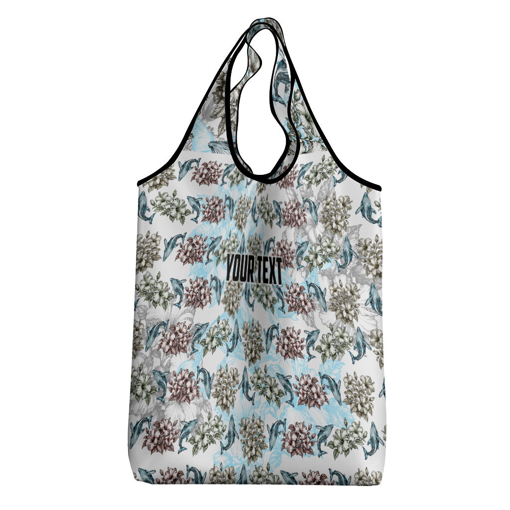 Personalized Masefau American Samoa Grocery Bag Vintage Whale Hibiscus Ocean Waves TS04 - Polynesian Pride