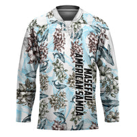 Personalized Masefau American Samoa Hockey Jersey Vintage Whale Hibiscus Ocean Waves TS04 Unisex White Blue - Polynesian Pride