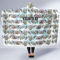 Personalized Masefau American Samoa Hooded Blanket Vintage Whale Hibiscus Ocean Waves TS04 One Size White Blue - Polynesian Pride