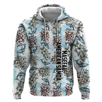 Personalized Masefau American Samoa Hoodie Vintage Whale Hibiscus Ocean Waves TS04 Pullover Hoodie White Blue - Polynesian Pride