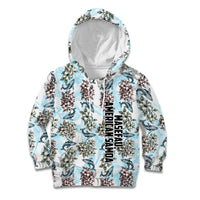 Personalized Masefau American Samoa Kid Hoodie Vintage Whale Hibiscus Ocean Waves TS04 Hoodie White Blue - Polynesian Pride