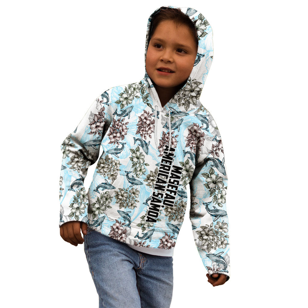 Personalized Masefau American Samoa Kid Hoodie Vintage Whale Hibiscus Ocean Waves TS04 - Polynesian Pride