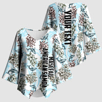 Personalized Masefau American Samoa Kimono Sleeve Blouse Vintage Whale Hibiscus Ocean Waves TS04 - Polynesian Pride