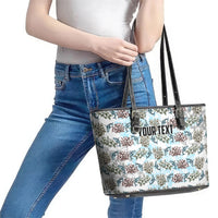 Personalized Masefau American Samoa Leather Tote Bag Vintage Whale Hibiscus Ocean Waves TS04 - Polynesian Pride