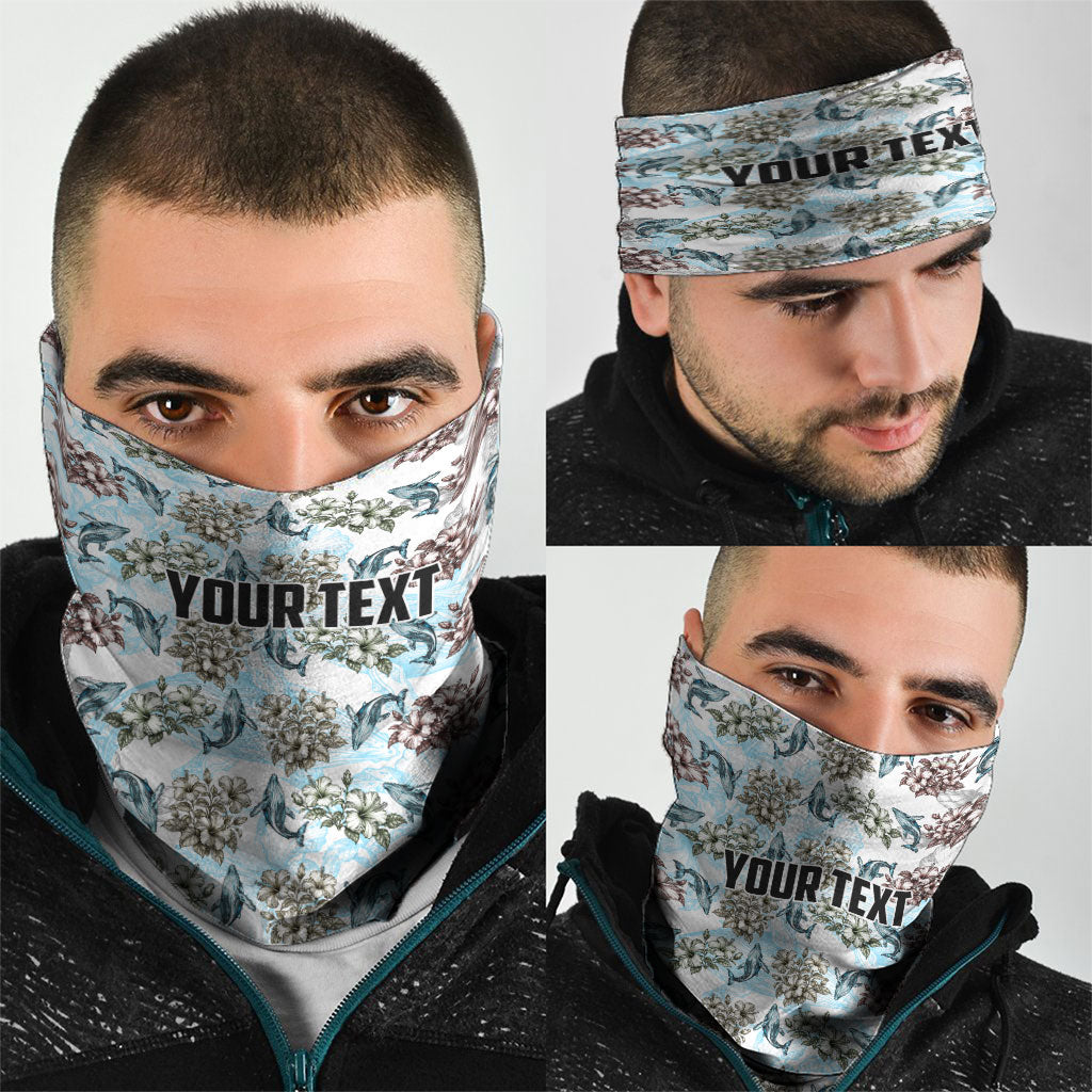 Personalized Masefau American Samoa Neck Gaiter Vintage Whale Hibiscus Ocean Waves TS04 - Polynesian Pride