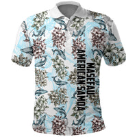 Personalized Masefau American Samoa Polo Shirt Vintage Whale Hibiscus Ocean Waves TS04 White Blue - Polynesian Pride
