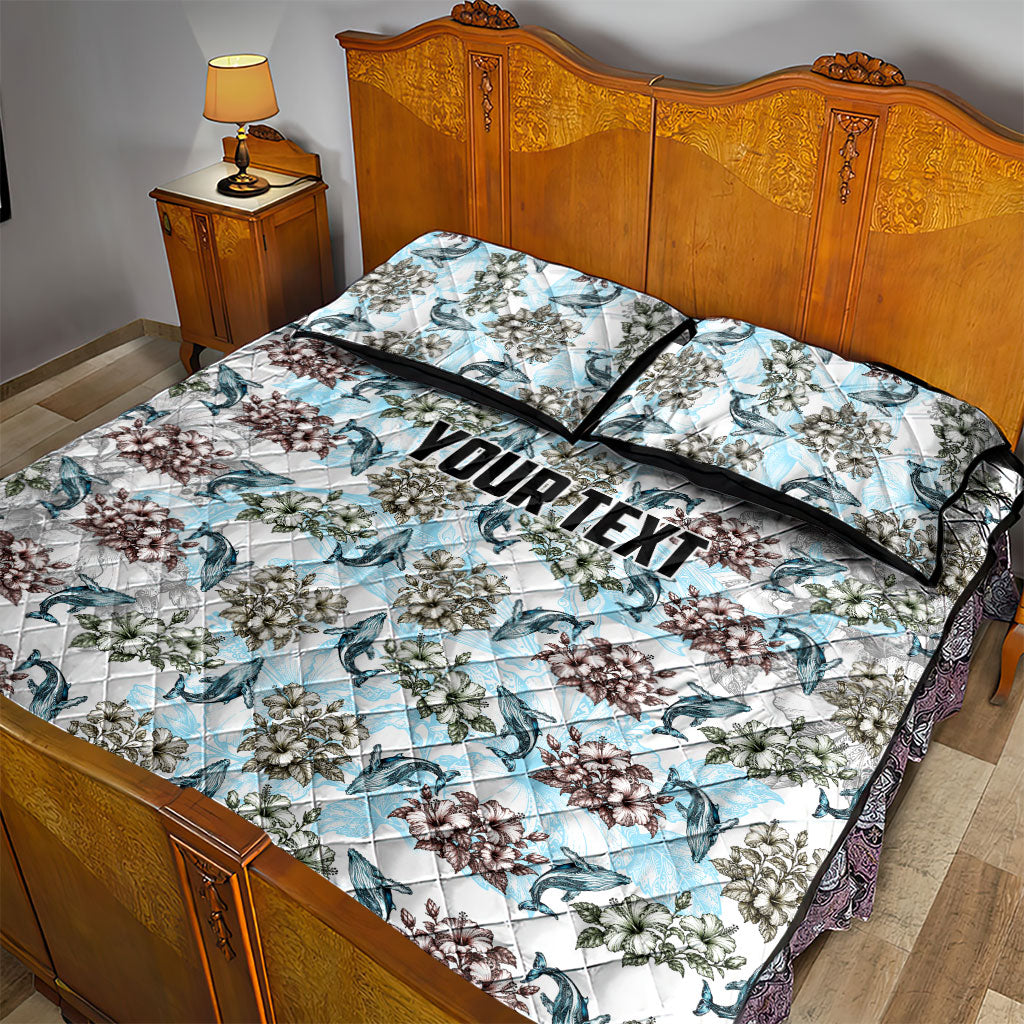 Personalized Masefau American Samoa Quilt Bed Set Vintage Whale Hibiscus Ocean Waves TS04 - Polynesian Pride