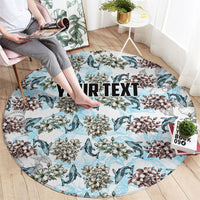 Personalized Masefau American Samoa Round Carpet Vintage Whale Hibiscus Ocean Waves TS04 - Polynesian Pride