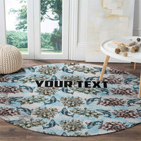 Personalized Masefau American Samoa Round Carpet Vintage Whale Hibiscus Ocean Waves TS04 - Polynesian Pride