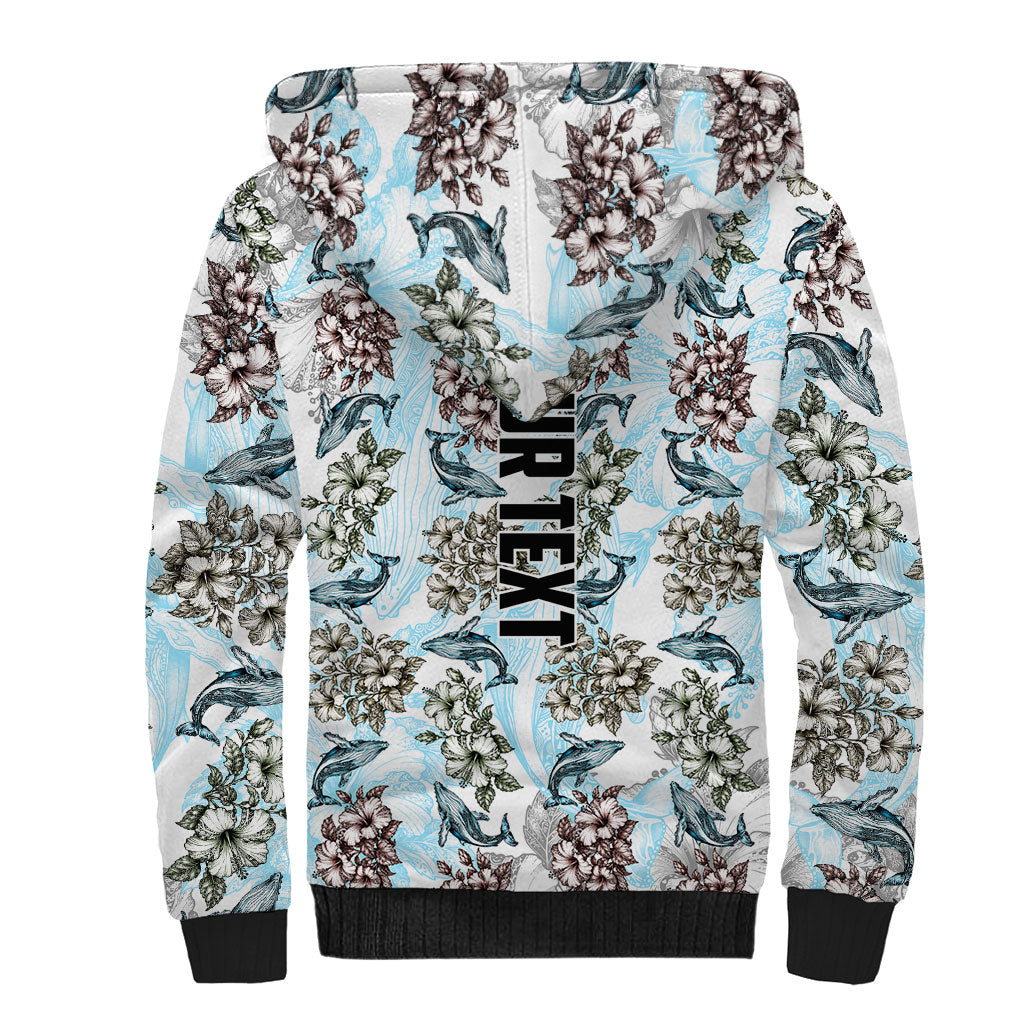Personalized Masefau American Samoa Sherpa Hoodie Vintage Whale Hibiscus Ocean Waves TS04 - Polynesian Pride