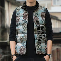 Personalized Masefau American Samoa Sleeveless Puffer Jacket Vintage Whale Hibiscus Ocean Waves TS04 - Polynesian Pride