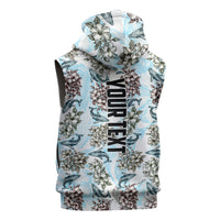 Personalized Masefau American Samoa Sleeveless Zip Hoodie Vintage Whale Hibiscus Ocean Waves TS04 - Polynesian Pride